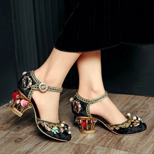 floral cage heels